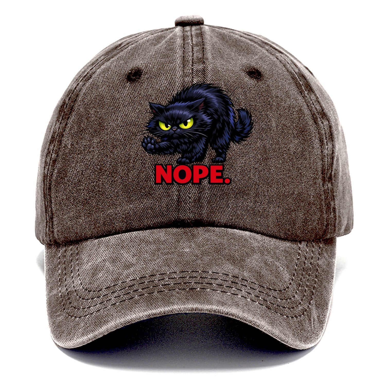 Nope Black Cat Classic Cap – Brown