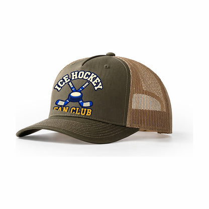 Ice Hockey Fan Club Trucker Hat – Olive Khaki