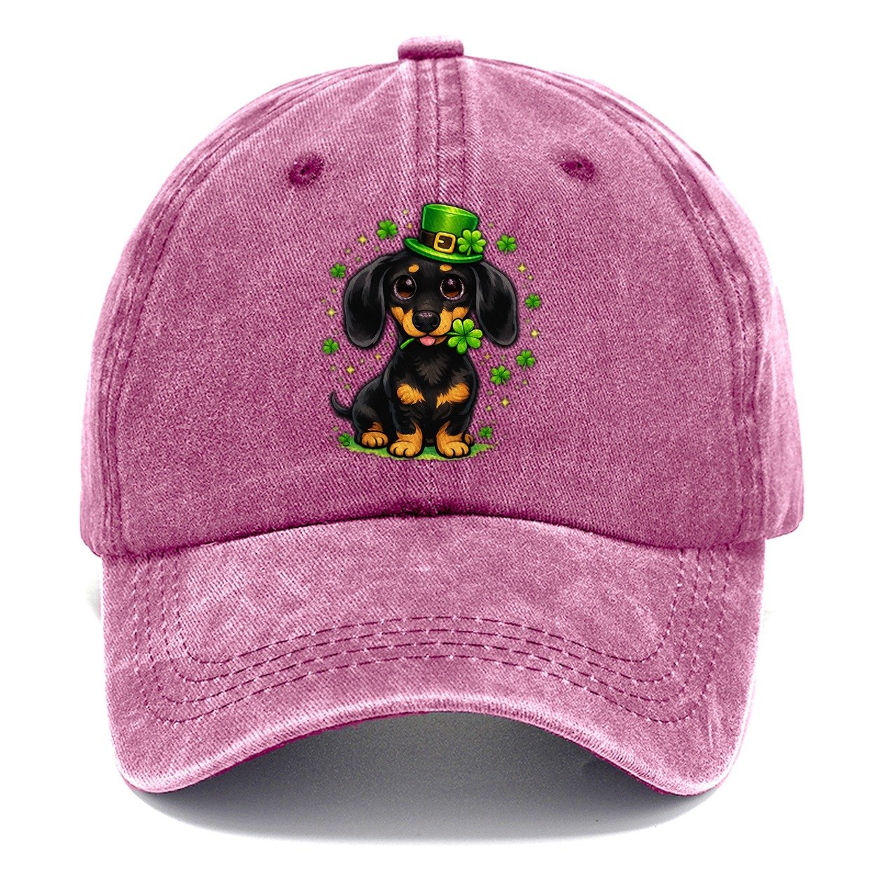 Leprechaun Dachshund Clover Classic Cap – Dusty Rose