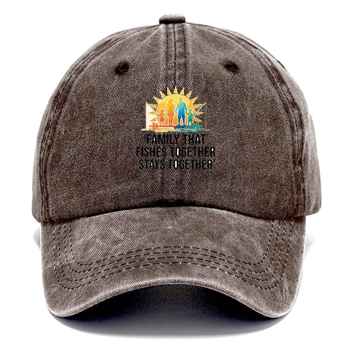 Family Fishes Together Classic Cap – Brown