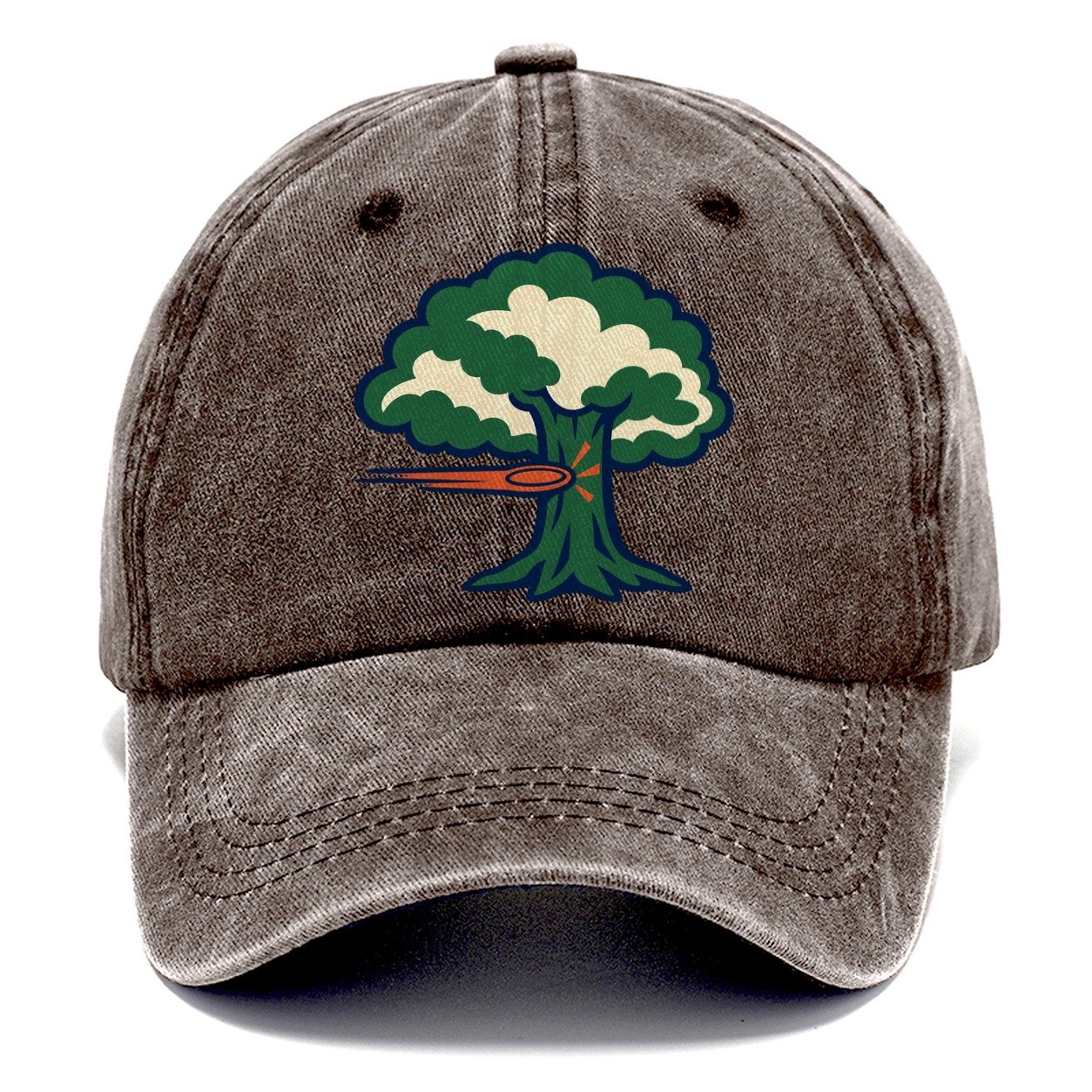 Tree Impact Diagram Disc Golf Classic Cap – Brown