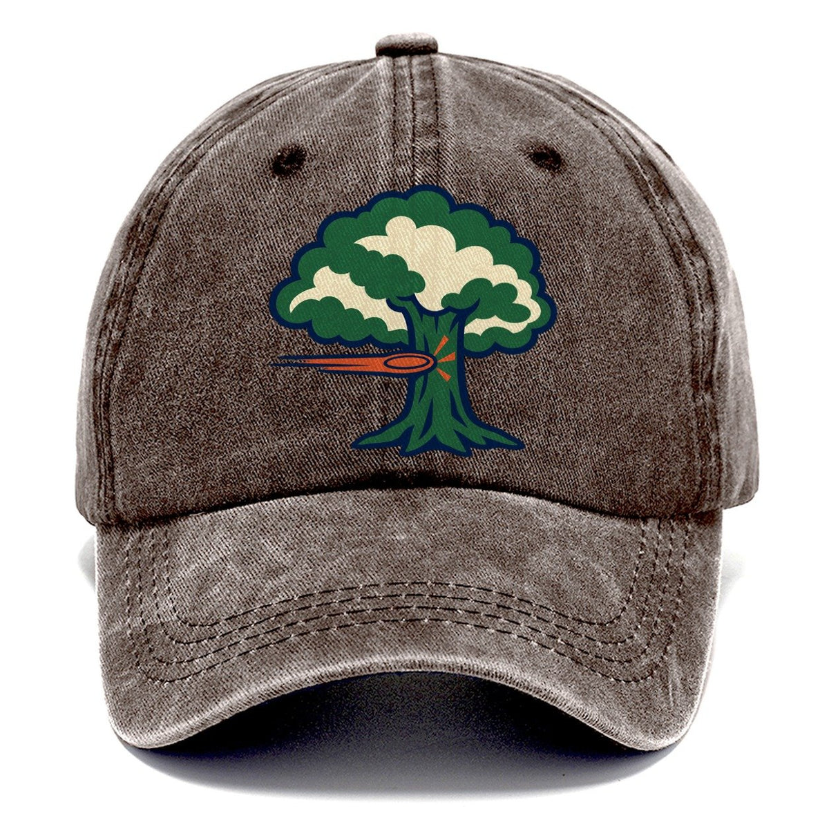 Tree Impact Diagram Disc Golf Classic Cap – Brown