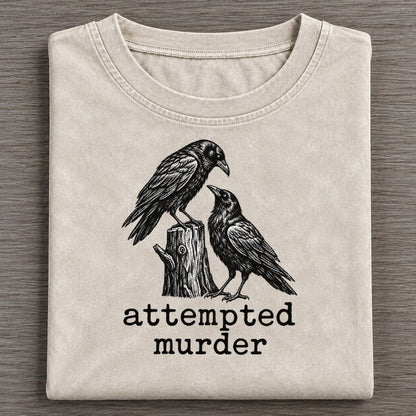 Attempted Murder Collective Nouns Vintage T-shirt – Off White
