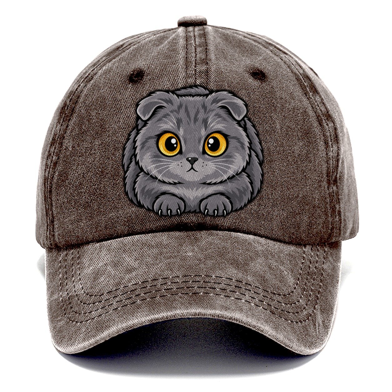 Scottish Fold Loaf Peeking Cats Classic Cap – Brown