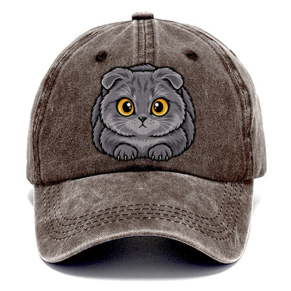 Scottish Fold Loaf Peeking Cats Classic Cap – Brown