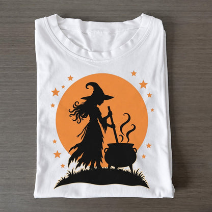 Cauldron Witch Full Moon Classic T-shirt – White