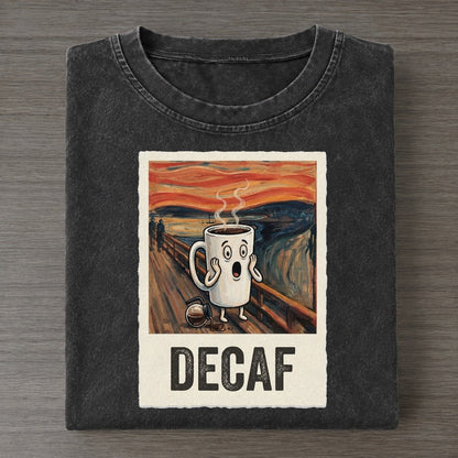 Coffee Cup Scream Decaf Scream Vintage T-shirt – Black