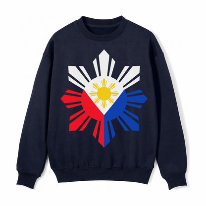Philippines Iconic Sun And Stars Fleece Sweatshirt – Navy Blue