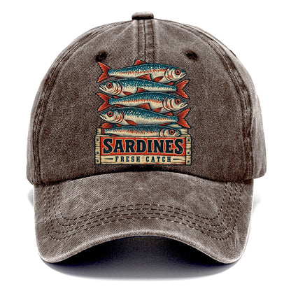 Sardine Crate Label Fishing Club Classic Cap – Brown