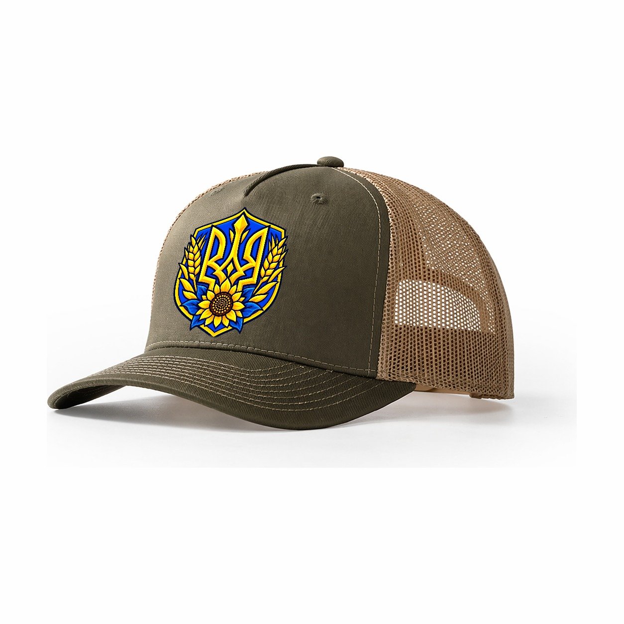 Ukraine Minimal Emblem Country Logos Trucker Hat – Olive Khaki