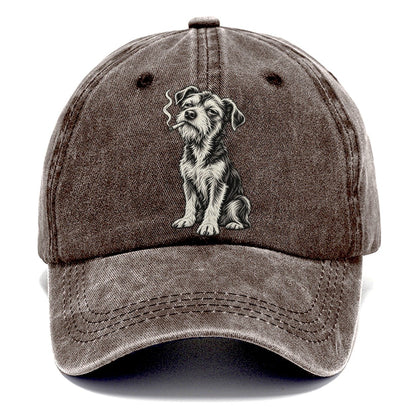 Smoking Terrier Dog Classic Cap – Brown