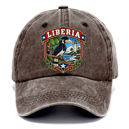 Liberia Retro Badge Country Logos Classic Cap – Brown