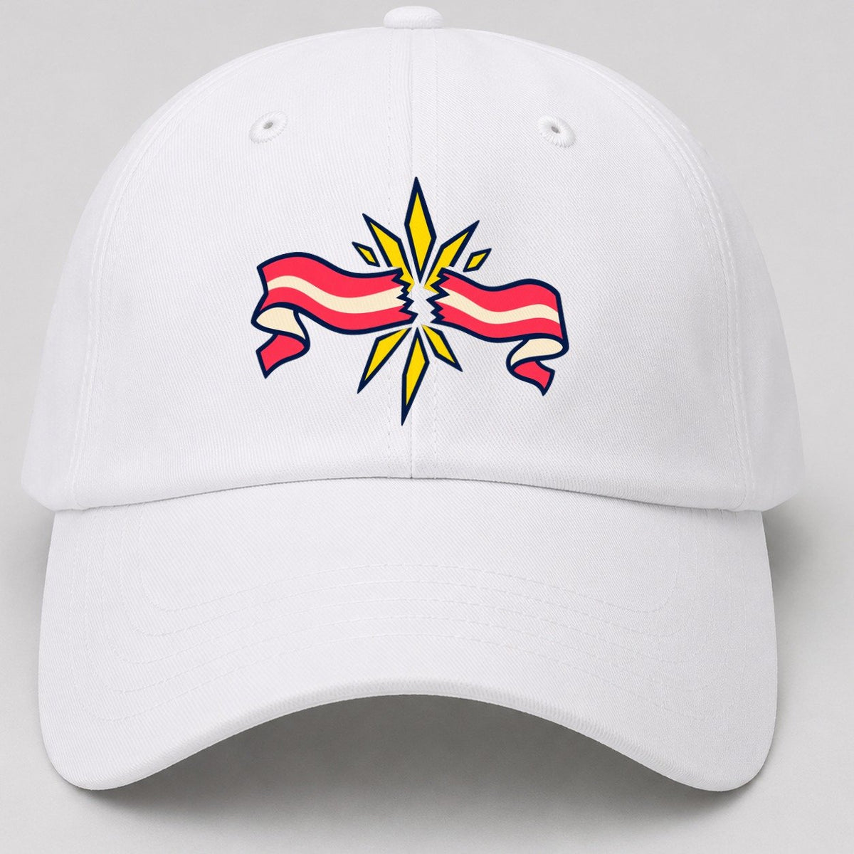 Finish Tape Burst 90S Running Clubs Baseball Cap – White