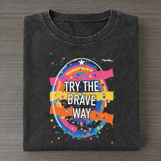 Try The Brave Way Colorburst Uplift Vintage T-shirt – Black