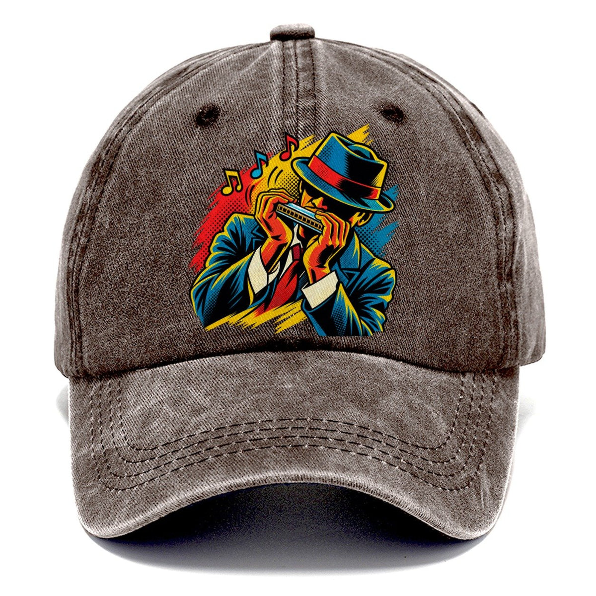 Pop Art Harmonica Classic Cap – Brown