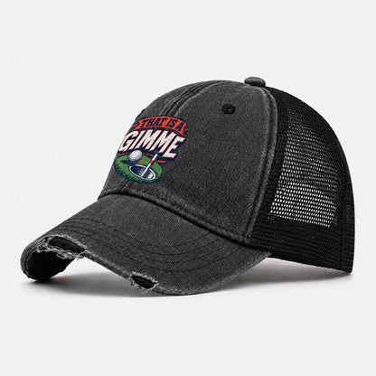 Thats A Gimme Golf Life Washed Trucker Hat – Black