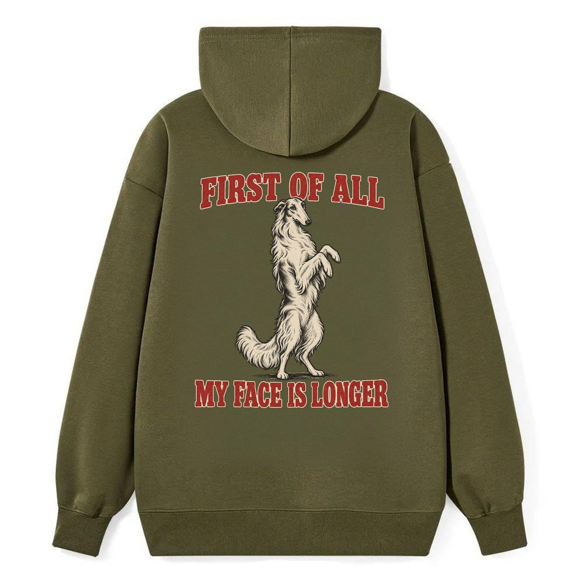 Borzoi Dog Declarations Classic Pullover Hoodie – Armygreen