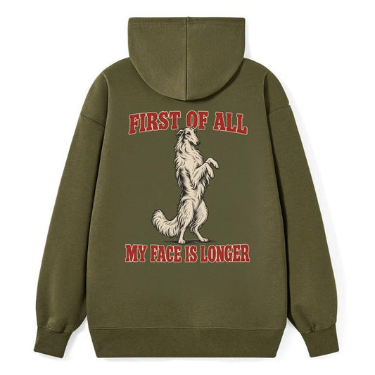 Borzoi Dog Declarations Classic Pullover Hoodie – Armygreen