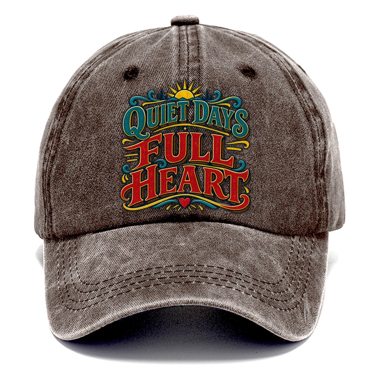 Quiet Days Full Heart Retired Living Classic Cap – Brown