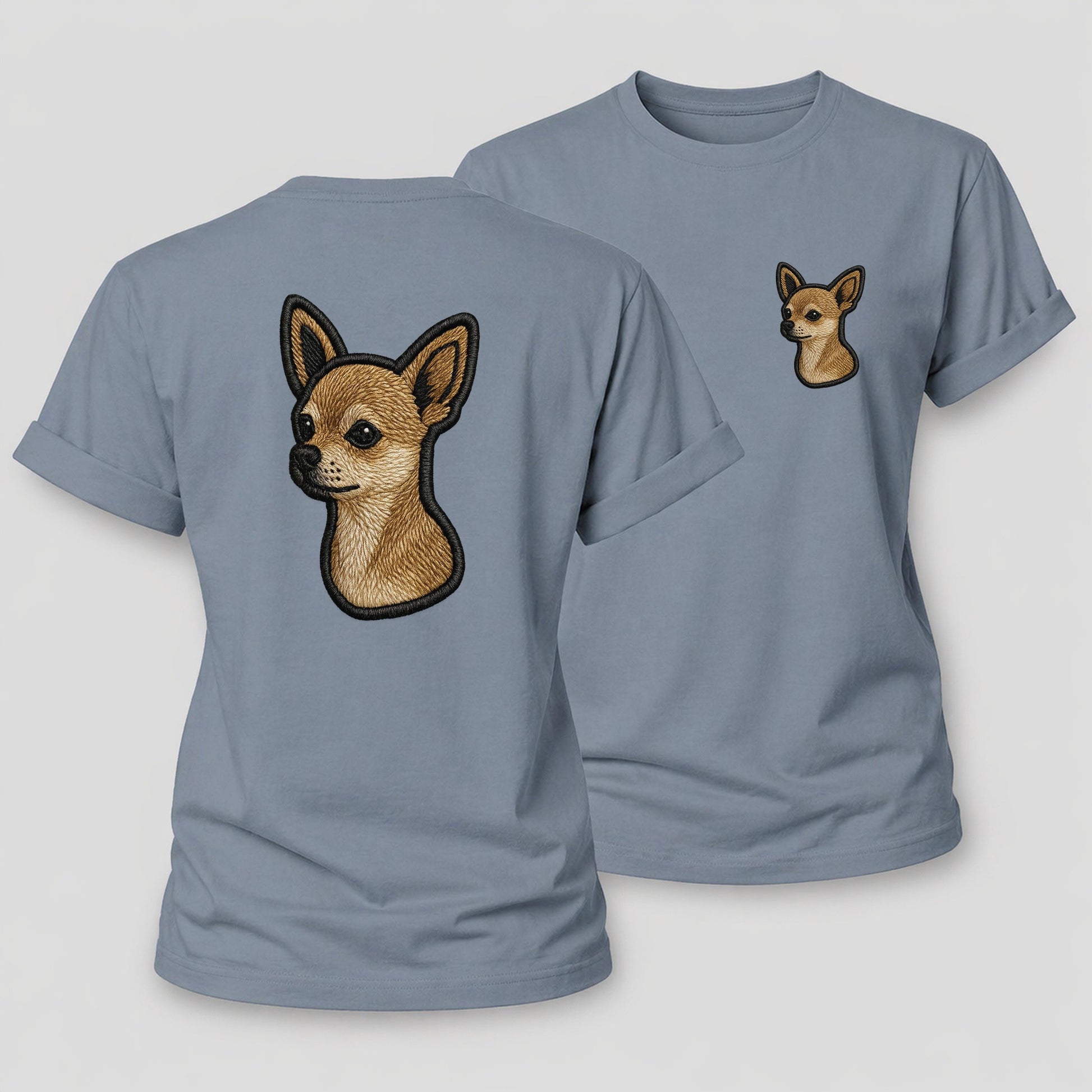 Chihuahua Modern Tiny Dog Logo With Bo Women's Cotton T-Shirt – Aegean Blue