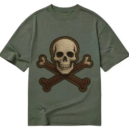 Jolly Roger Skull And Crossbones Flag Classic T-shirt – Army Green