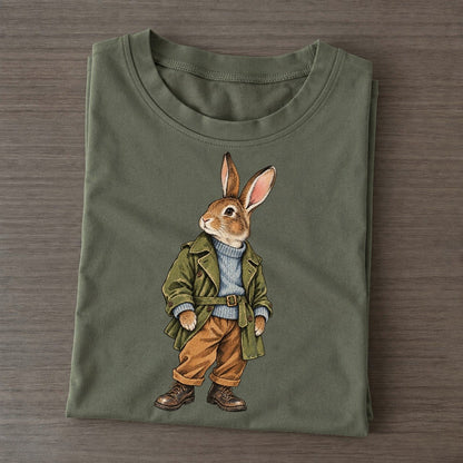 Cottontail Rabbit Wardrobe Portrait Wild Wardrobe Portraits Classic T-shirt – Army Green