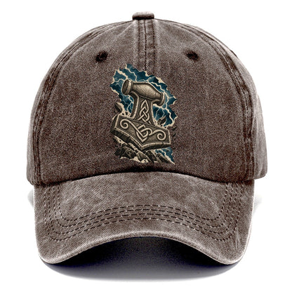 Mjolnir Hammer Celtic Knotwork Classic Cap – Brown