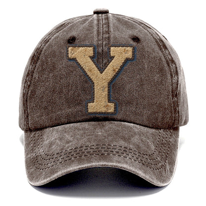 Varsity Chenille Y Monogram Classic Cap – Brown
