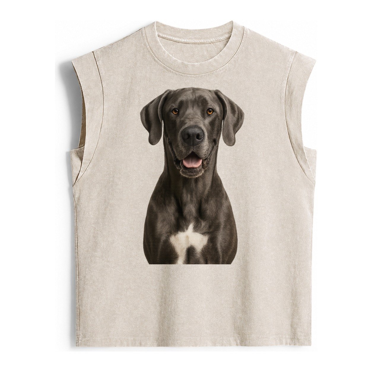Great Dane Gentle Giant Noble Heart Vintage Washed Tank – Beige
