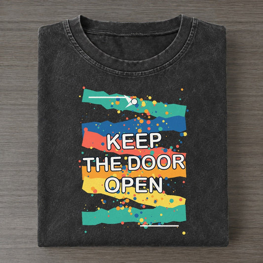 Keep The Door Open Colorburst Uplift Vintage T-shirt – Black