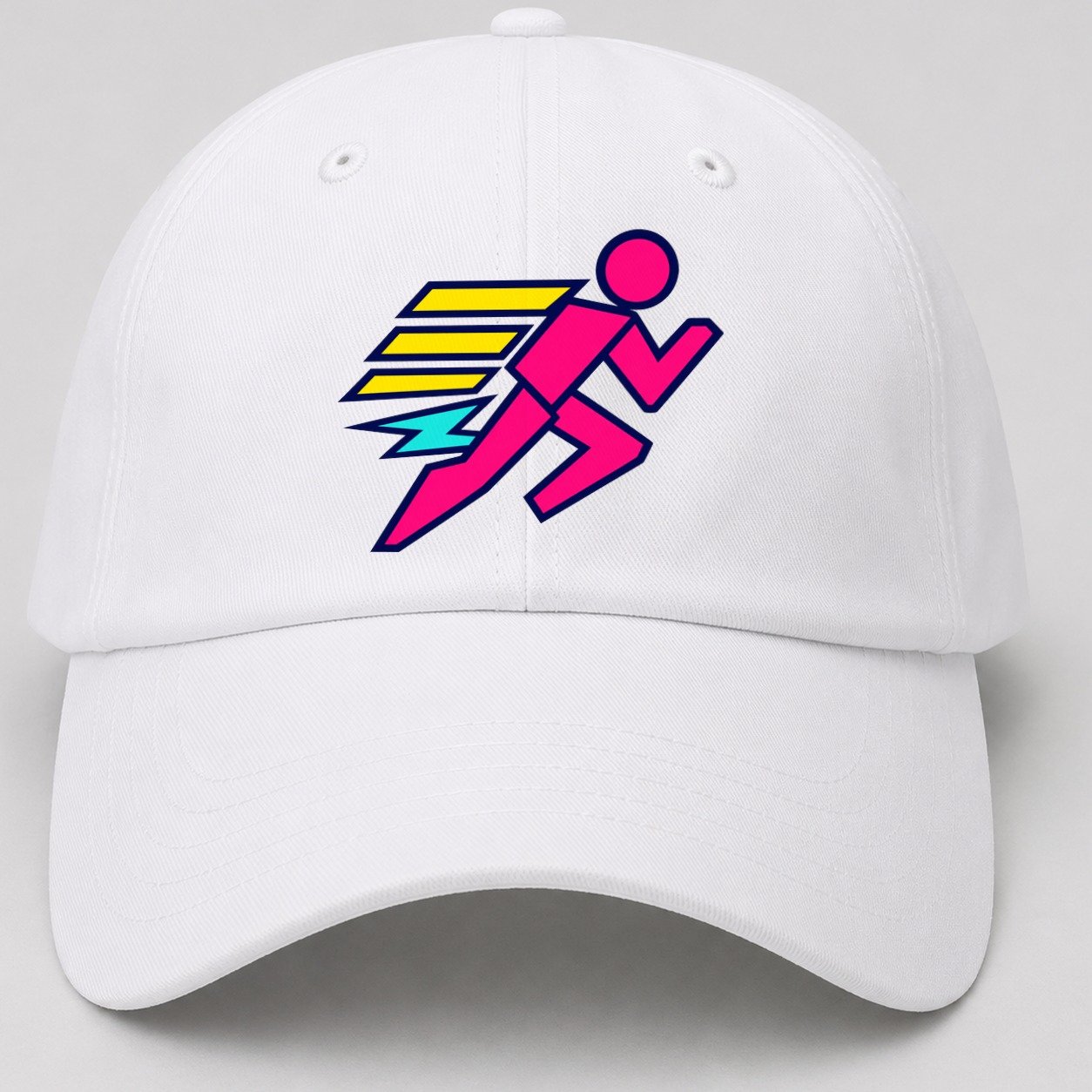 Slab Runner Splash 90S Running Clubs Baseball Cap – White