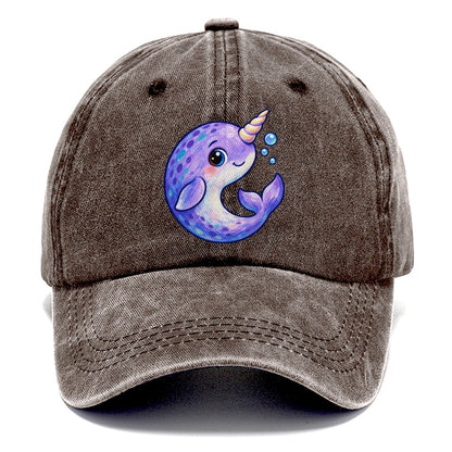 Narwhal Crescent Curl Sea Sprite Classic Cap – Brown