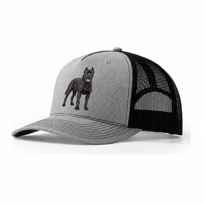 Cane Corso Standing Top Breeds Trucker Hat – Sport Grey Black