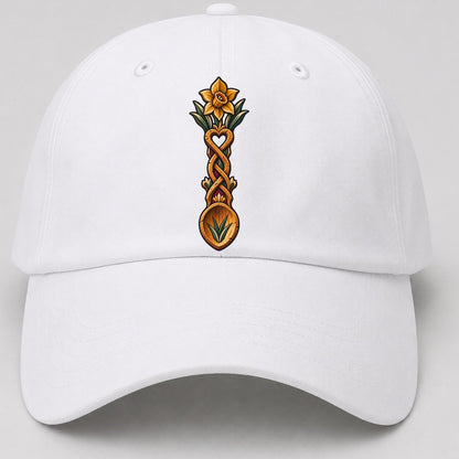 Welsh Love Spoon Carved For Friendship Uk Culture Heritage Baseball Cap – White