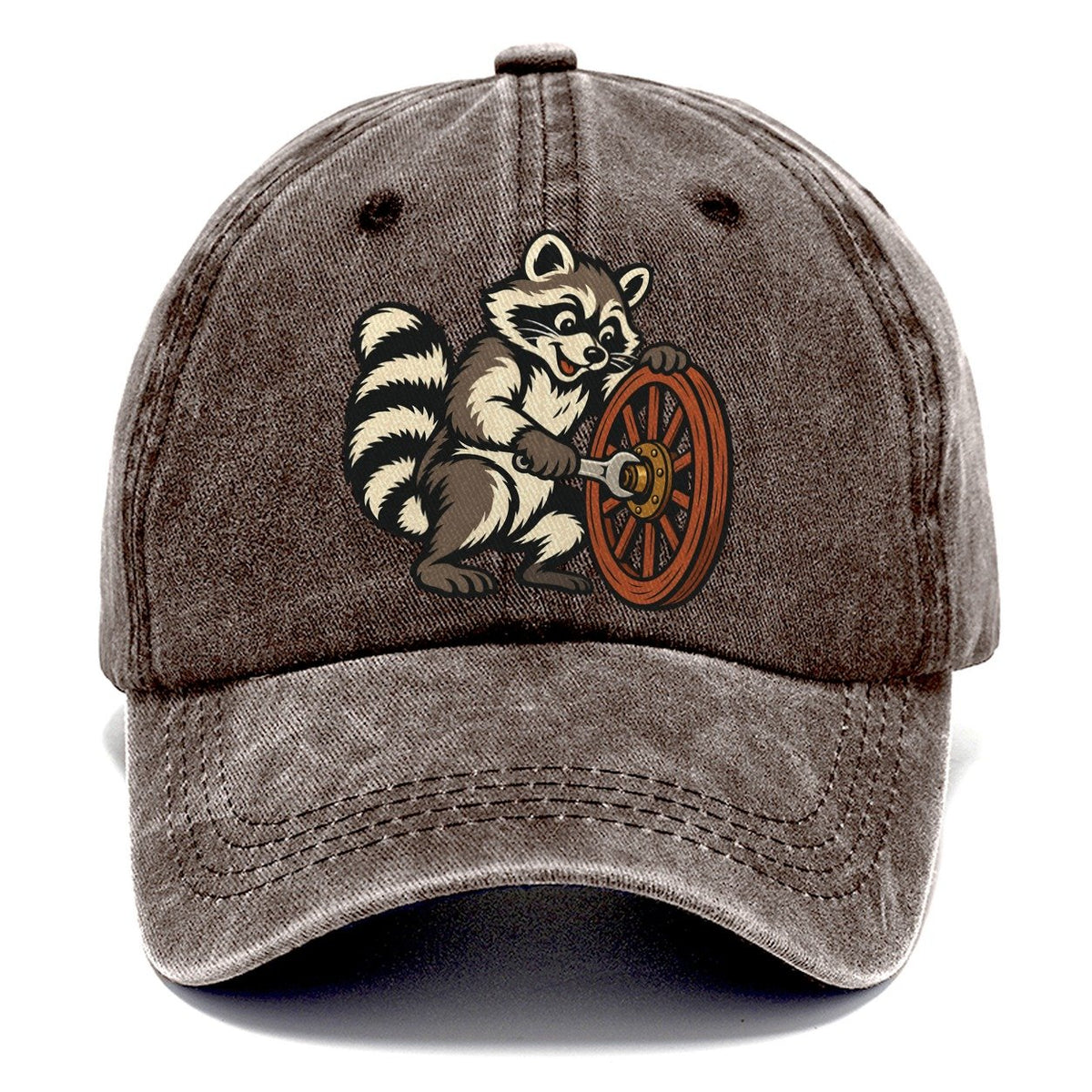 Raccoon Roadside Mechanic Sundown Familiars Classic Cap – Brown
