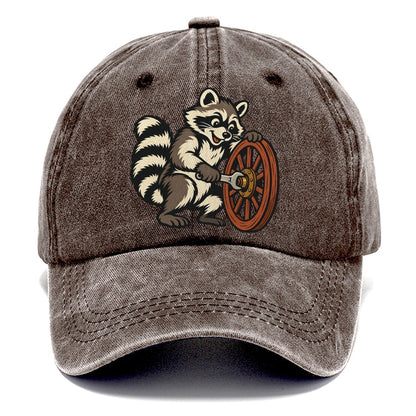 Raccoon Roadside Mechanic Sundown Familiars Classic Cap – Brown