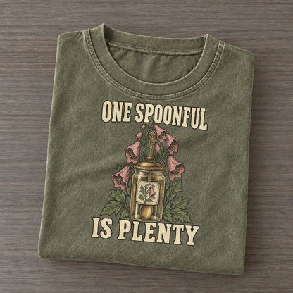 Is Plenty Botanical Warnings Vintage T-shirt – Army Green