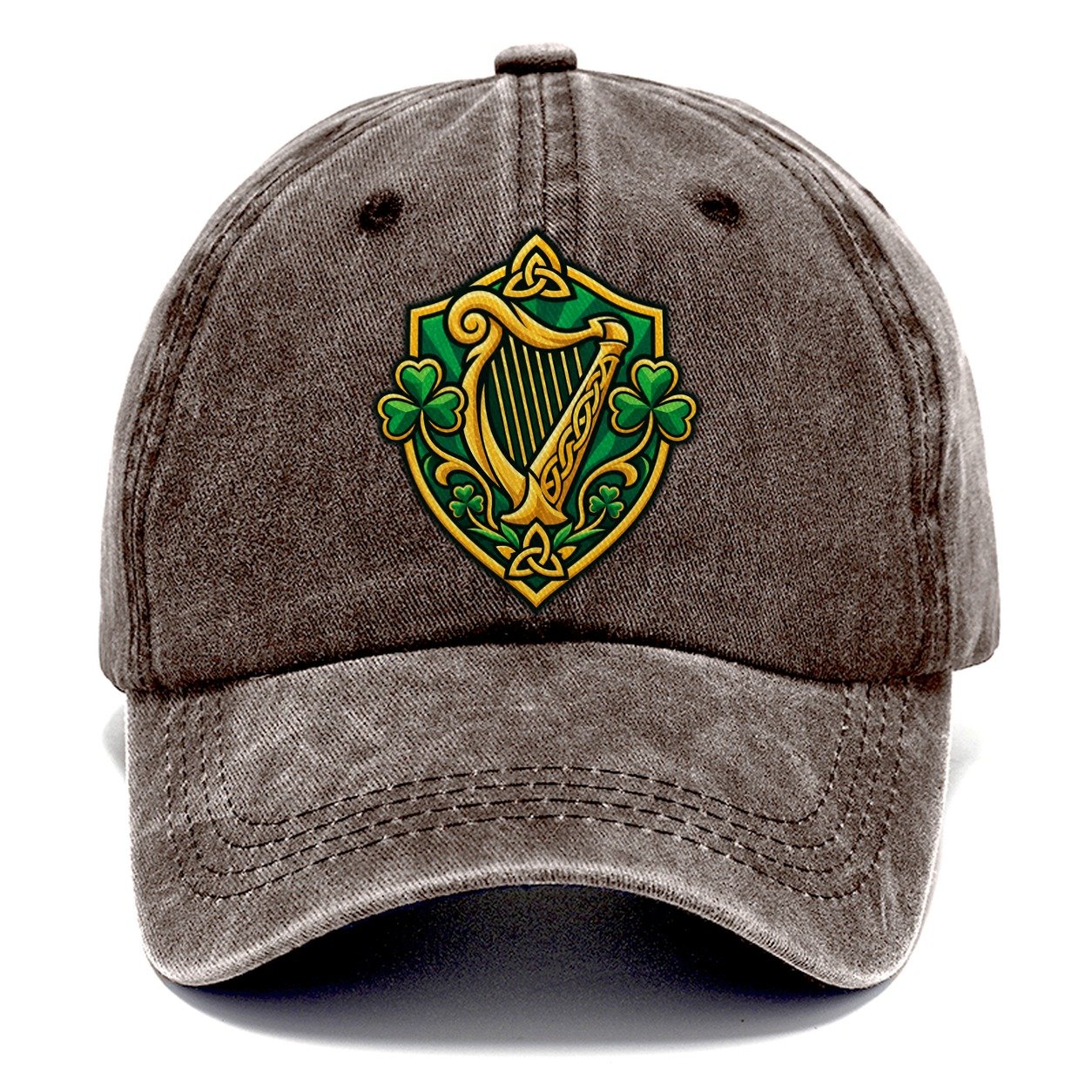 Ireland Minimal Emblem Country Logos Classic Cap – Brown