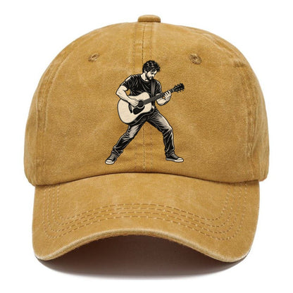 Acoustic Guitar Standing Strum Global Music Ink Figures Classic Cap – Golden Harvest