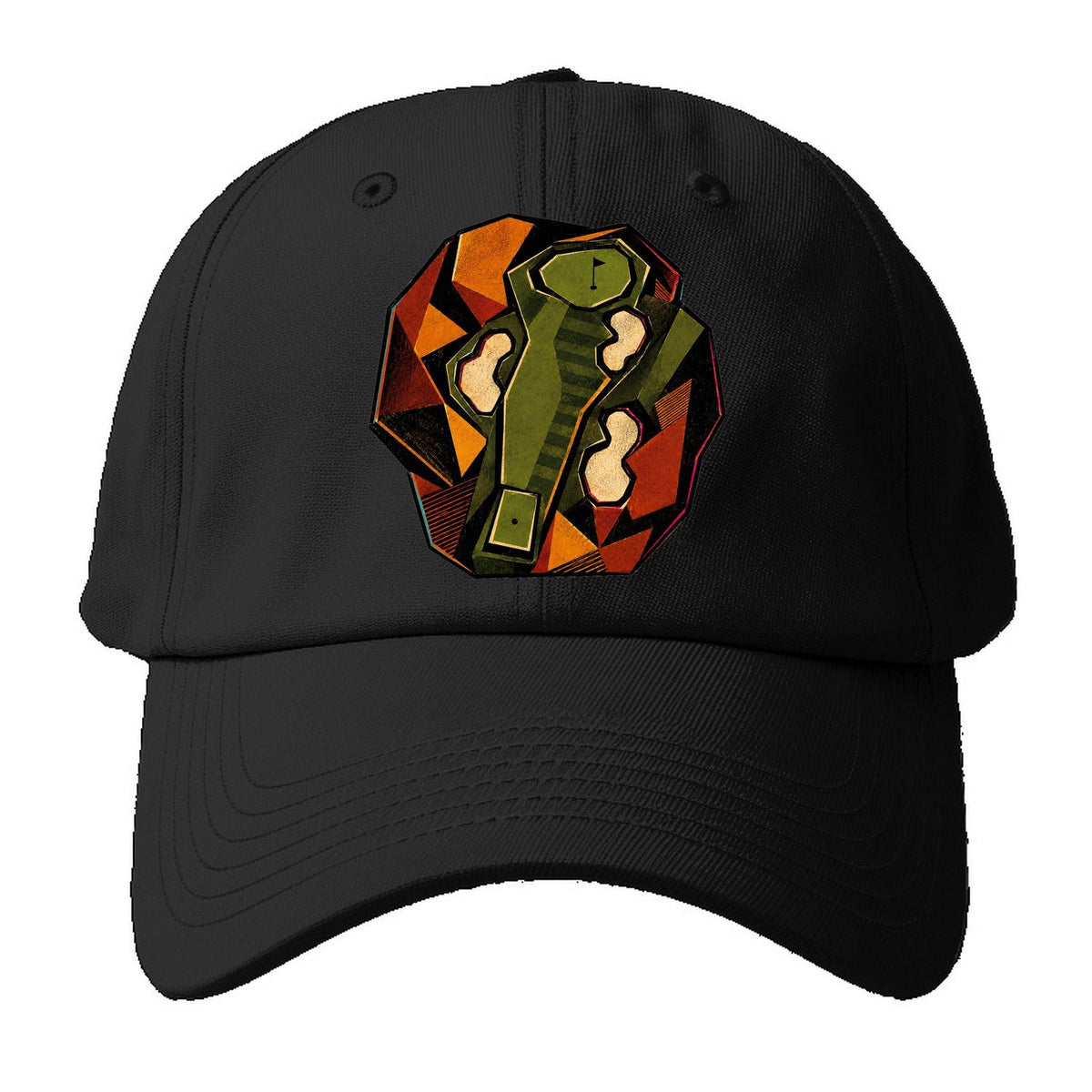 Brutalist Fairway Totem Golf Baseball Cap – Black