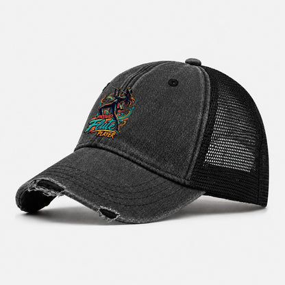 Proud Flute Player Music Instruments Washed Trucker Hat – Black