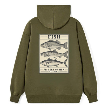 Fish Specimen Plate Creature Canticle Classic Pullover Hoodie – Armygreen