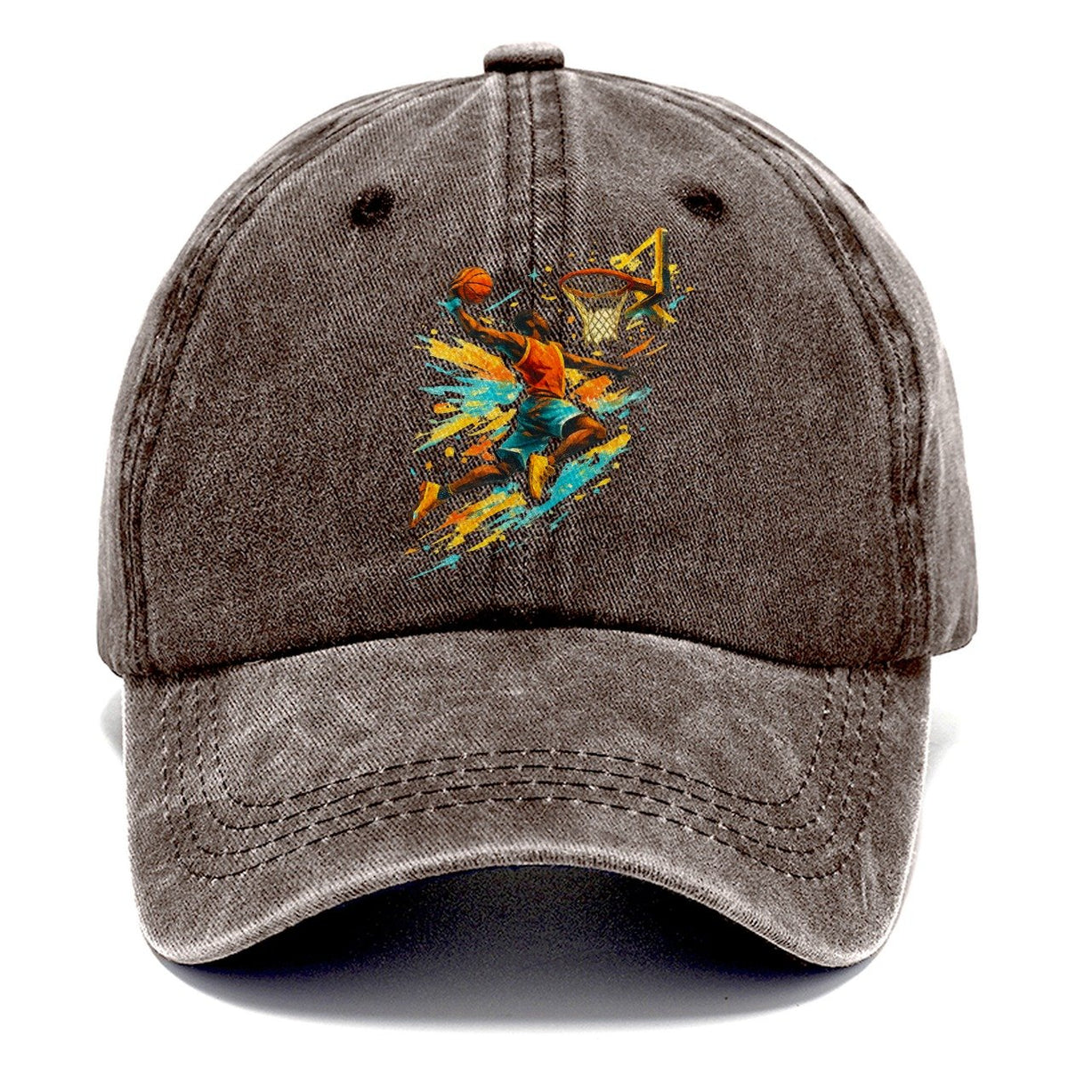 Basketball Dunk Silhouette Classic Cap – Brown