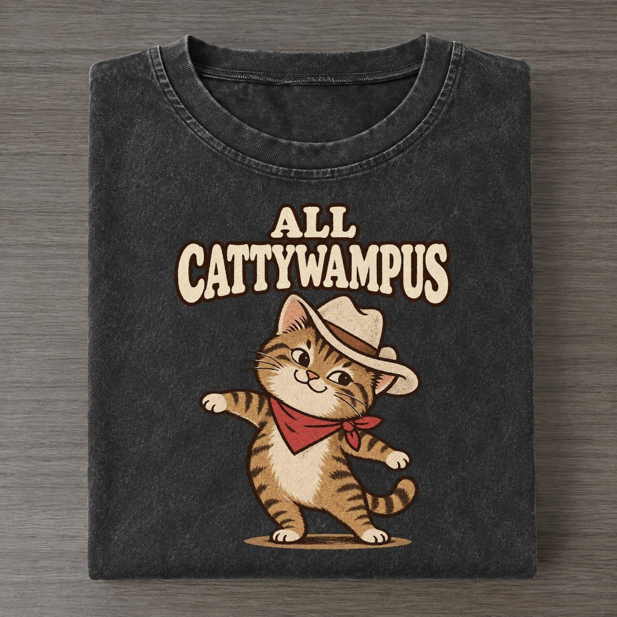 Cattywampus Well I Declare Vintage T-shirt – Black