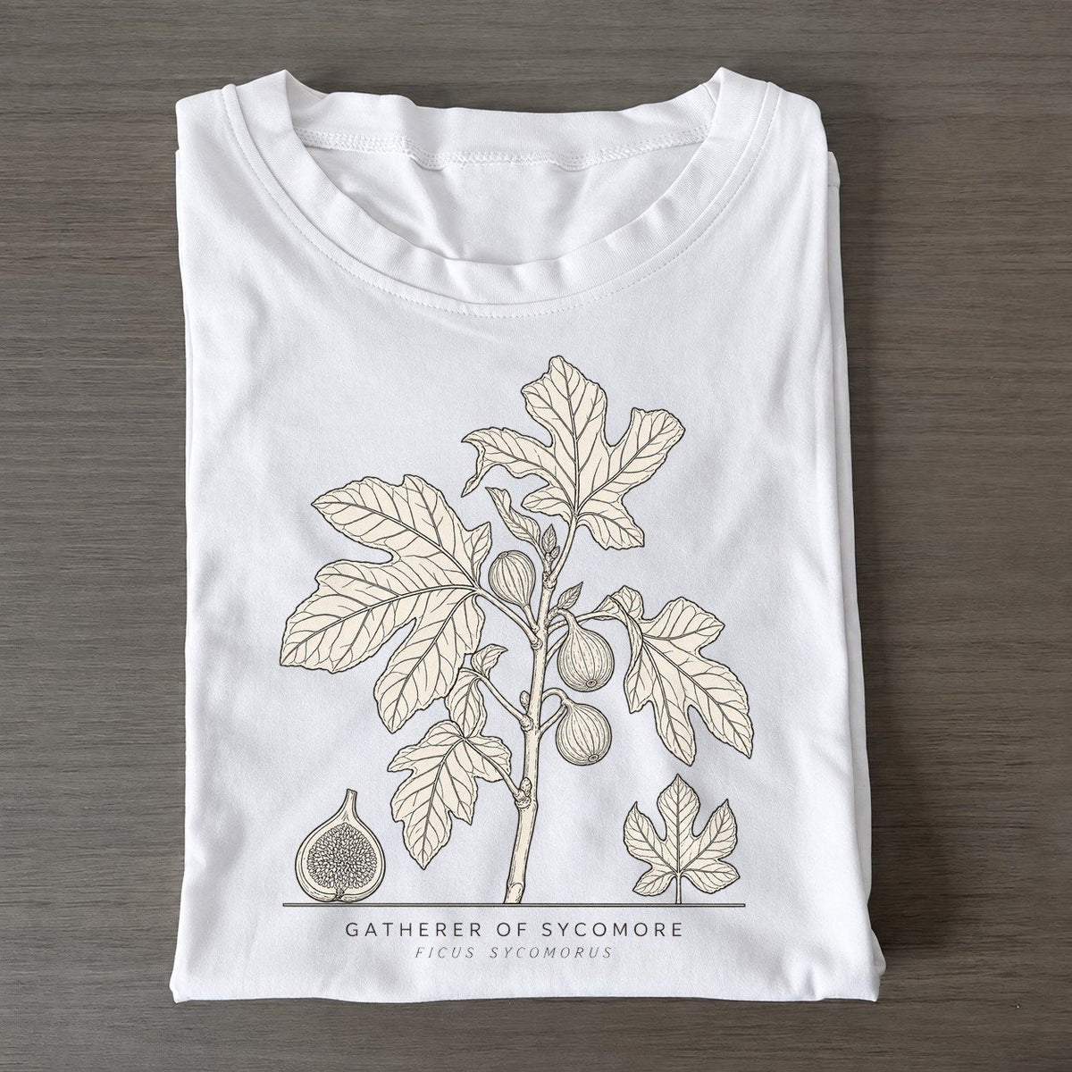 Gatherer Of Sycomore Olive Line Classic T-shirt – White