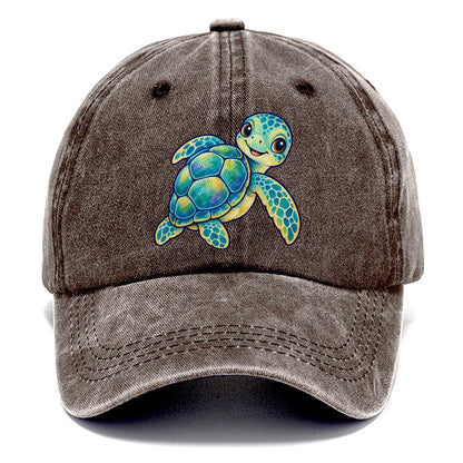 Sea Turtle Shell Turn Sea Sprite Classic Cap – Brown