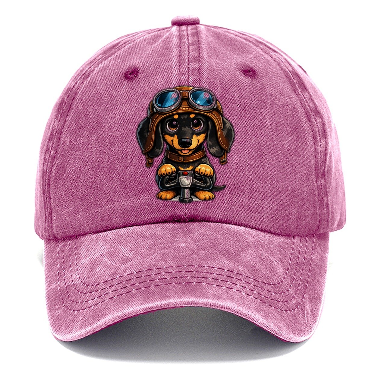 Dachshund Pilot Flying High Classic Cap – Dusty Rose