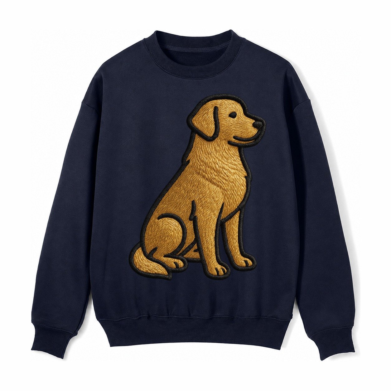 Golden Retriever Contemporary Geometri Fleece Sweatshirt – Navy Blue