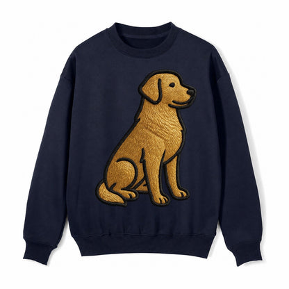 Golden Retriever Contemporary Geometri Fleece Sweatshirt – Navy Blue