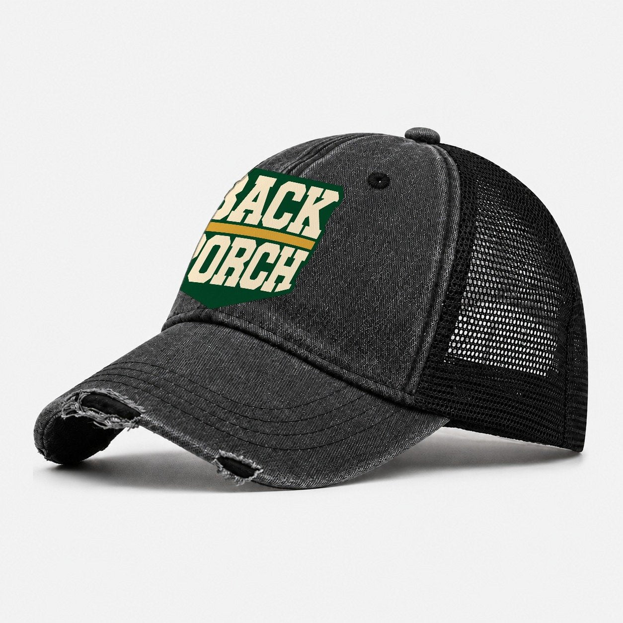 Back Porch Brew House Washed Trucker Hat – Black
